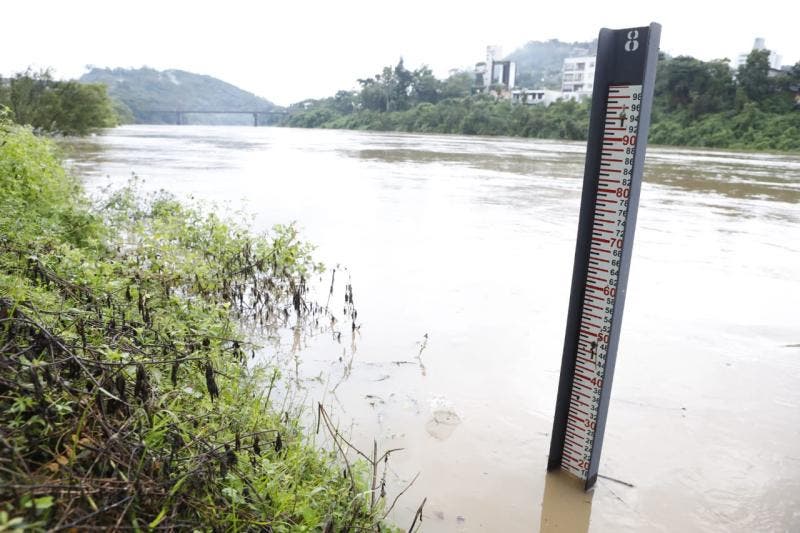 SC tem ruas alagadas, moradores ilhados, rodovias interditadas e estragos causados pela chuva