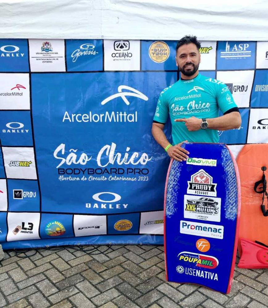 Bodyboarder da praia do Quilombo conquista a terceira colocação na 1ª etapa Circuito Catarinense de Bodyboarding