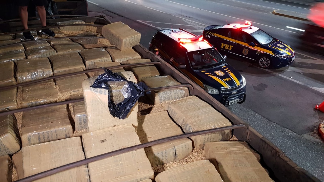 Joinville: Polícia Rodoviária Federal apreende cerca de duas toneladas de maconha em caminhão bitrem