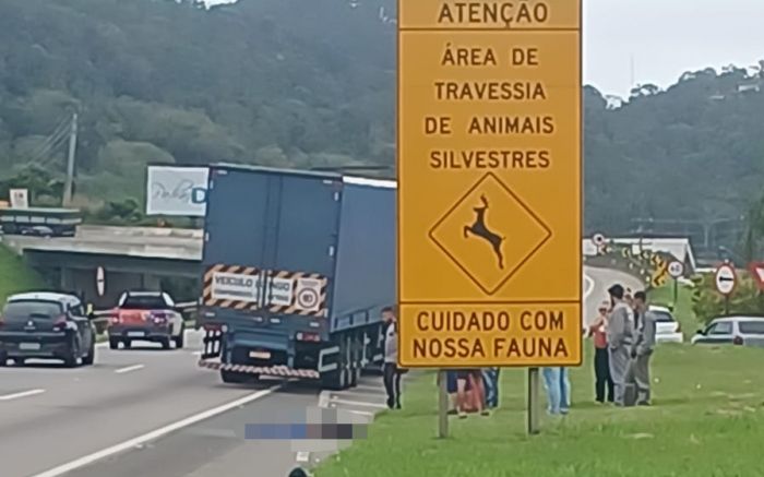 Balneário Camboriú - Pedestre morre atropelado por carreta na BR-101