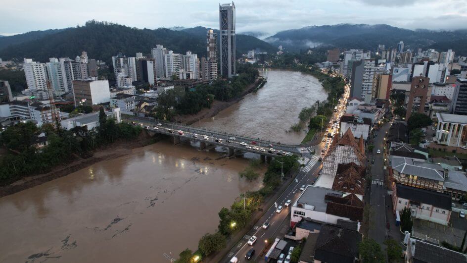 Alerta-Blu - Itajaí-Açu pode chegar a 9,50 metros em Blumenau na noite desta sexta
