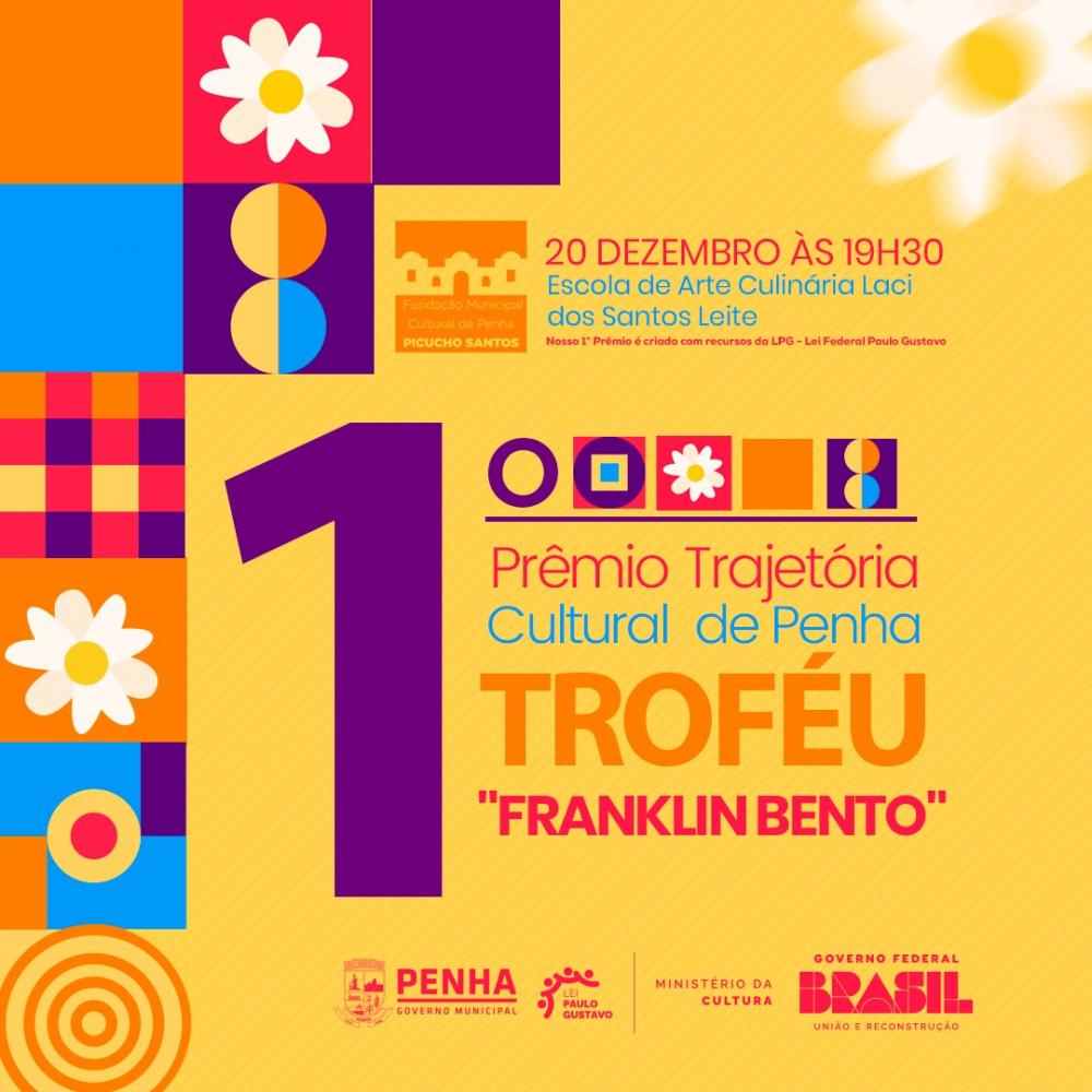 Cultura promove 1º Prêmio Trajetória Cultural de Penha, o “Troféu 