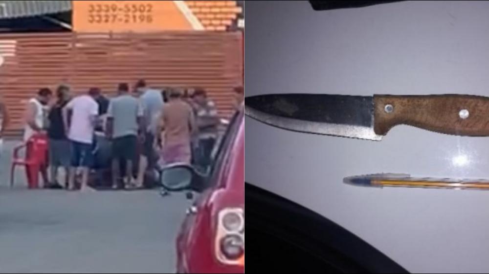 Homem em surto esfaqueia duas pessoas e morre dentro de viatura policial em Blumenau