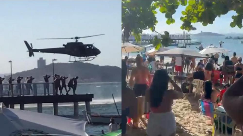 Penha - Polícia Militar acaba com farra na praia do Trapiche em Armação do Itapocoroy