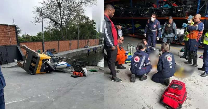 Ex-policial militar morre ao cair de empilhadeira em Balneário Camboriú