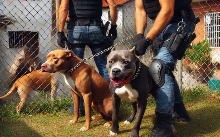 Pit bulls fogem de casa, atacam cães e tutor é preso em Balneário Piçarras