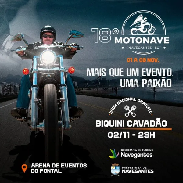 Motonave começa esta semana e tem show gratuito de Biquini Cavadão