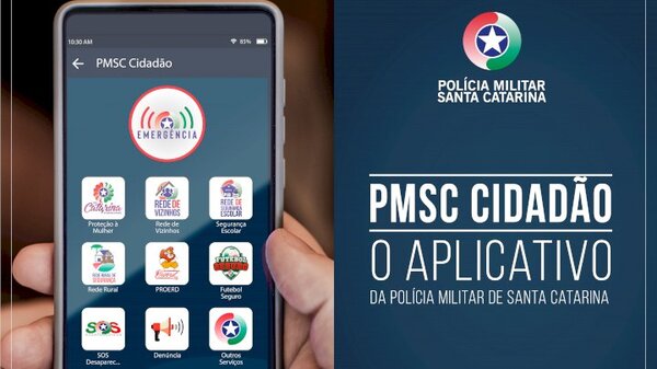 Polícia Militar de Penha pede para moradores baixarem o aplicativo PMSC Cidadão