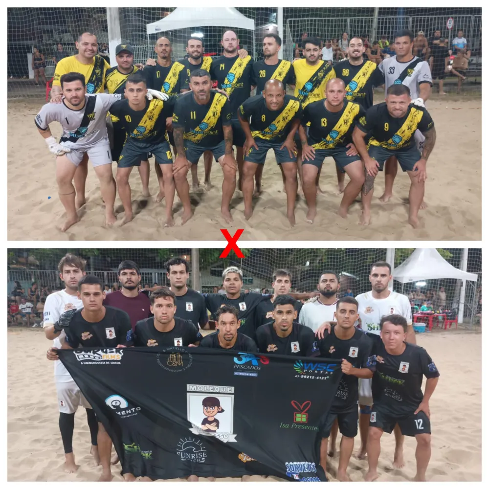 Flexa Negra e Moleque Travesso estão na final da categoria Livre do Municipal de Beach Soccer de Penha 
