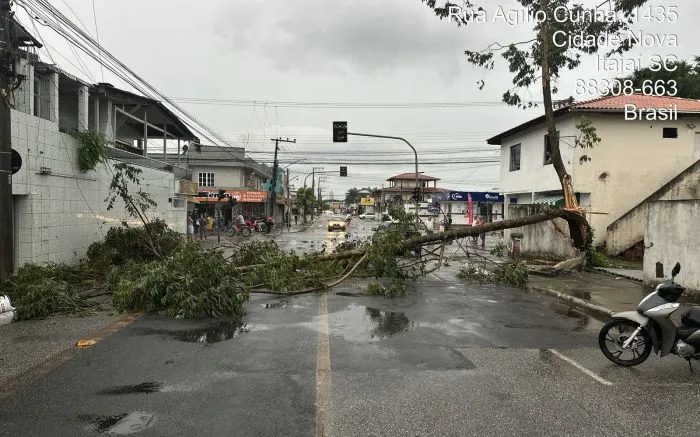 Itajaí registra ventos de 79km/h no final da tarde de ontem