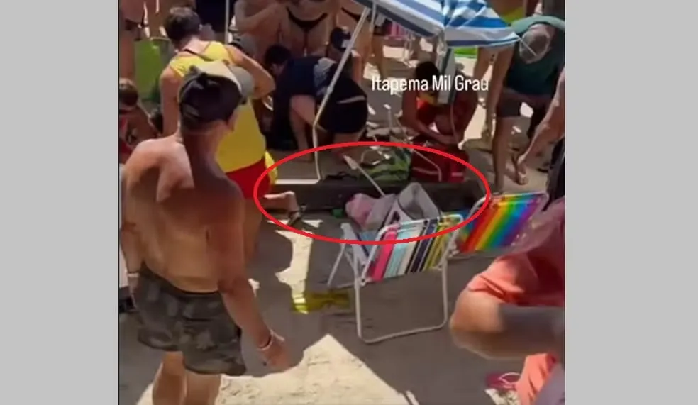 Turista tem dedos amputados após ser atingido por barra de ferro na praia de Itapema