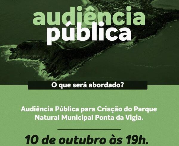 Penha: Parque Natural da Ponta da Vigia terá audiência pública virtual dia 10 de outubro próximo