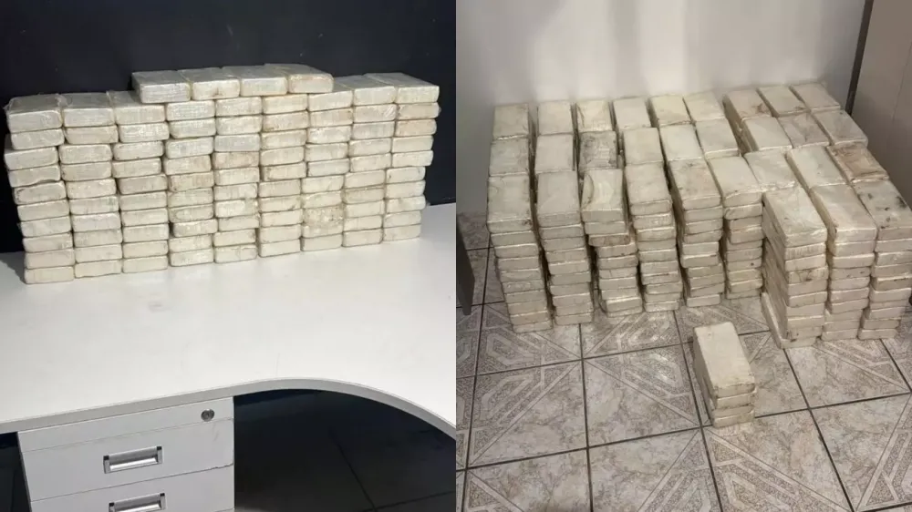 Mais de 400 kg de cocaína são apreendidos em operação com 30 policiais em Penha e em Joinville