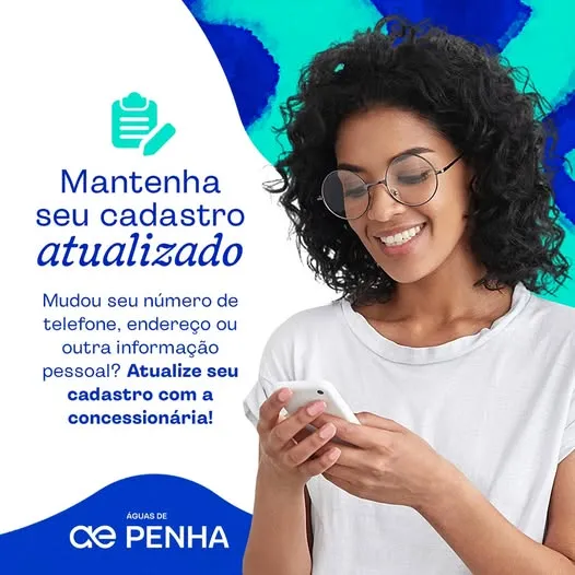 Mantenha seu cadastro atualizado na Águas de Penha
