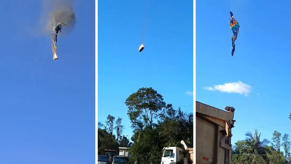 Oito pessoas morrem em queda de balão que pegou fogo em Praia Grande no Sul de SC
