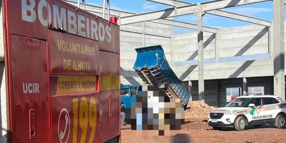 Trabalhador morre atropelado por caminhão caçamba em canteiro de obra em Ilhota