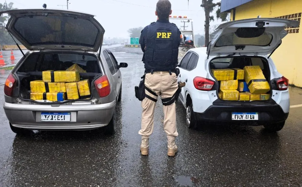 PRF aprende quase 300 kg de maconha em duas ocorrências diferentes em Joinville 