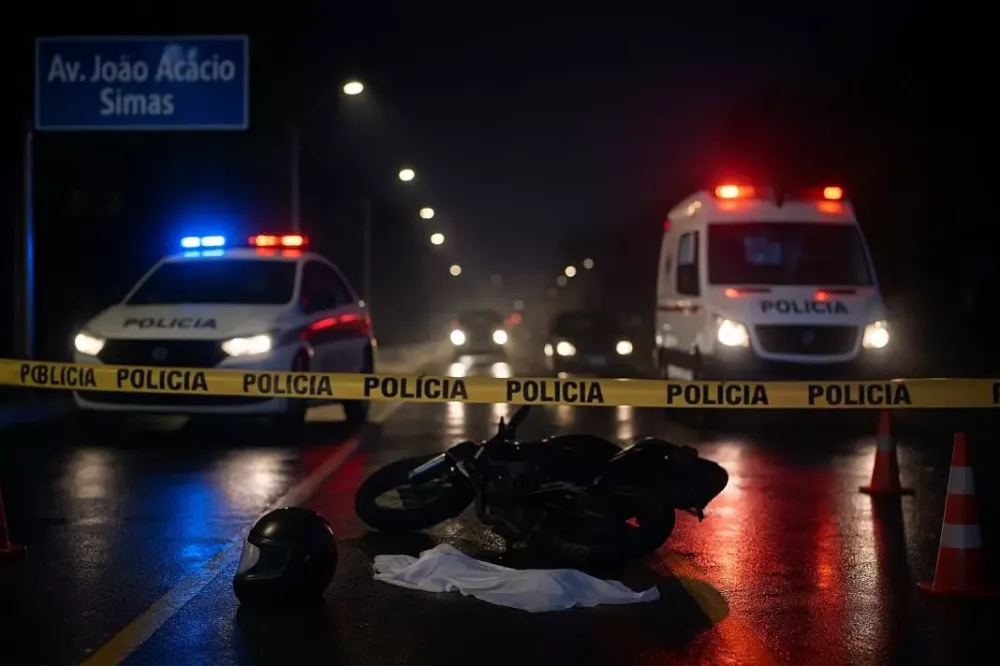 Carona cai de moto Biz e morre atropelada na Avenida João Acácio Simas em Camboriú