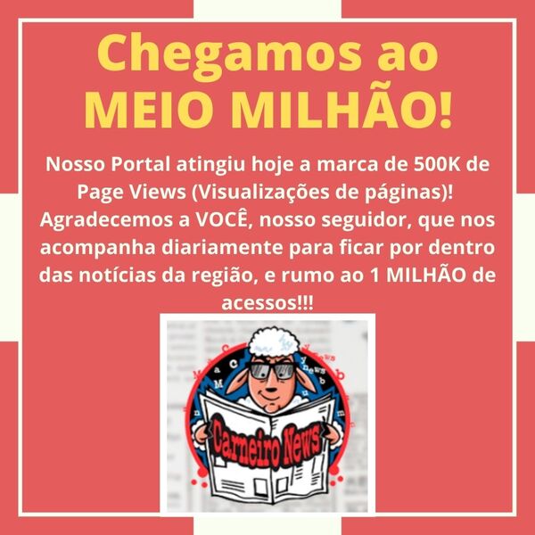 Bombou: Portal Carneironews ultrapassa a marca de meio milhão de visualizações
