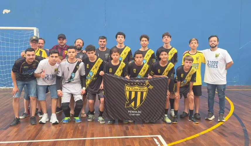 Flexa Negra estreia neste sábado no Campeonato Municipal de Futsal de Penha da Categoria Sub-14