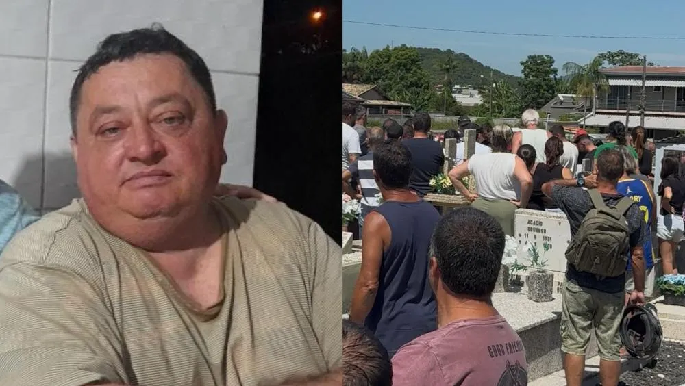 Familiares e amigos se despedem de pescador de Santa Lídia que morreu após naufrágio em São Francisco do Sul
