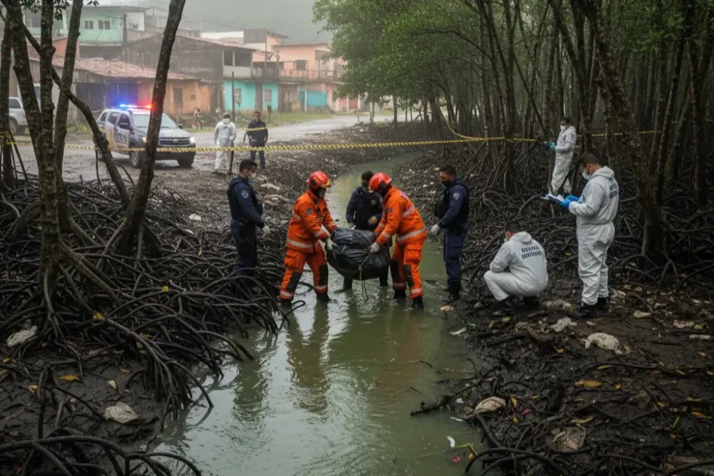 Cadáver é encontrado em mangue e dupla acaba presa horas depois em Balneário Camboriú