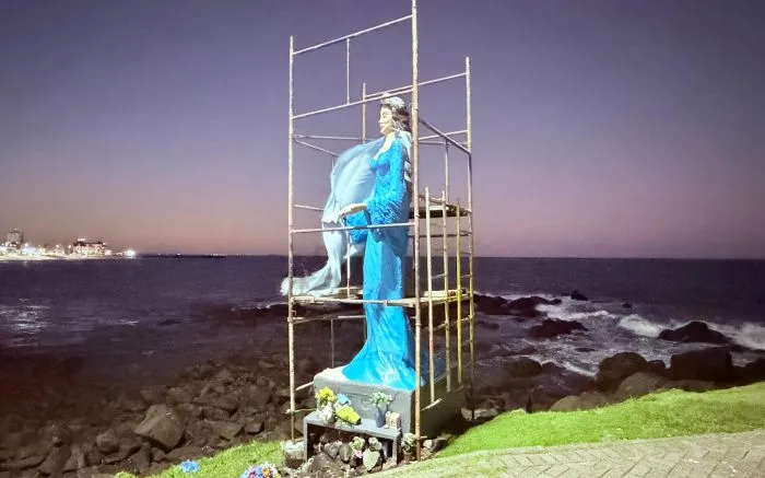 Barra Velha anuncia restauração da estátua de Iemanjá no Costão dos Náufragos