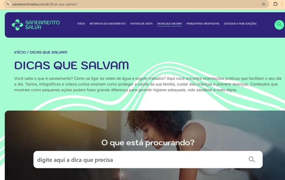 Portal Saneamento Salva reúne informações confiáveis e dados precisos sobre saneamento básico