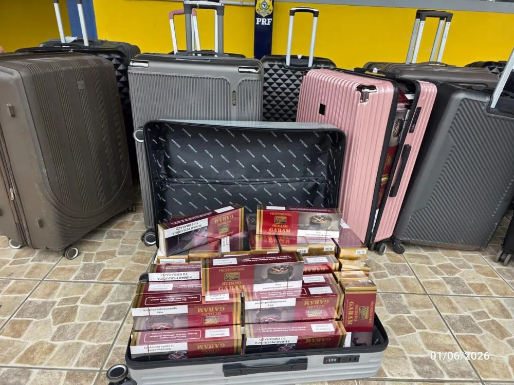PRF apreende 12.800 maços de cigarros do Paraguai no BR-101 em Joinville