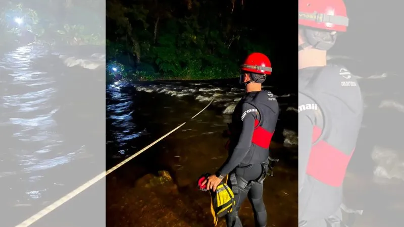 Três mulheres ficam ilhadas em trilha de Monte Crista em Garuva