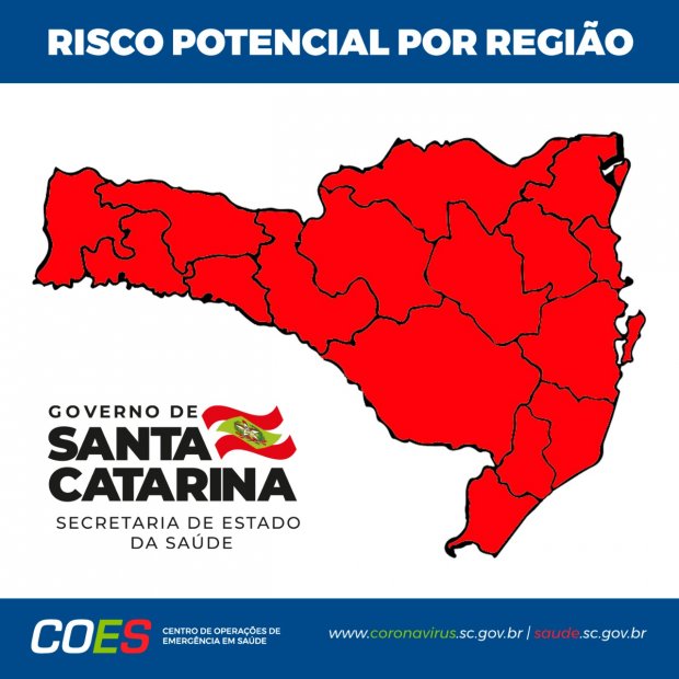 Boletim Coronavírus: Matriz de Risco aponta todas regiões em estado gravíssimo em SC