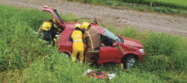 Ilhota: Três pessoas ficam feridas após capotamento na BR-470
