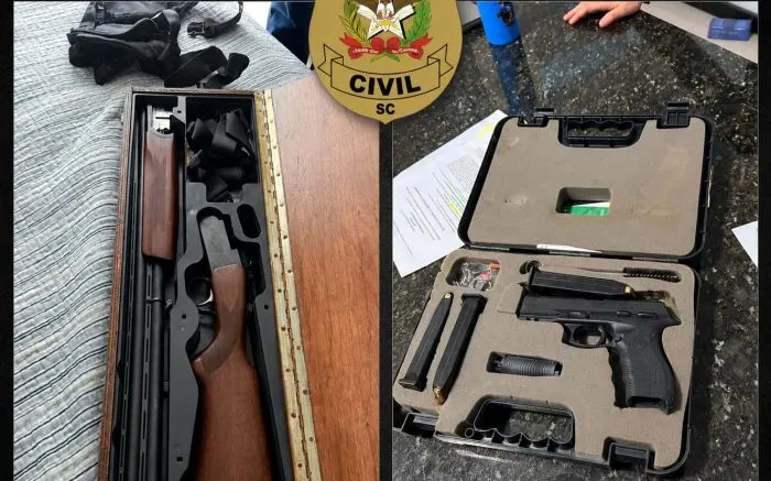 Polícia apreende armas e munições em Penha