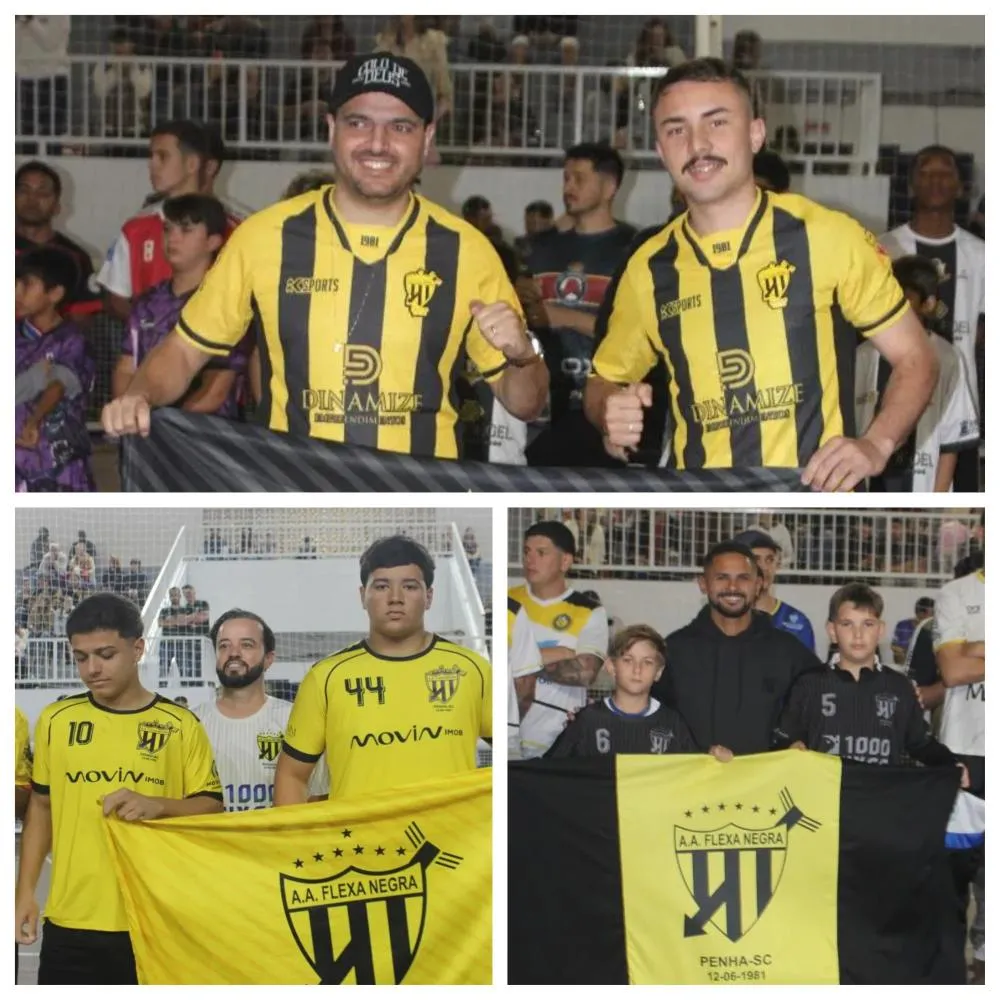 Flexa Negra vai pra disputa do Municipal de Futsal de Penha 2026 com as categorias Livre, Sub-16 e Sub 12