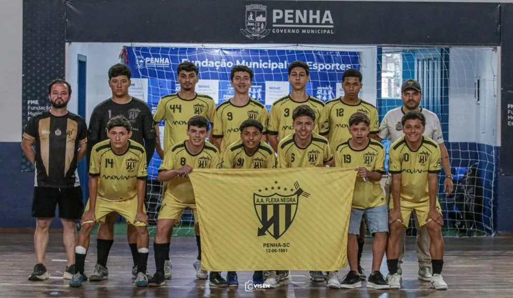 Flexa Negra goleia por 13x3 o Atlético Piçarras e segue invicto no Municipal de Futsal de Penha categoria Sub-16 