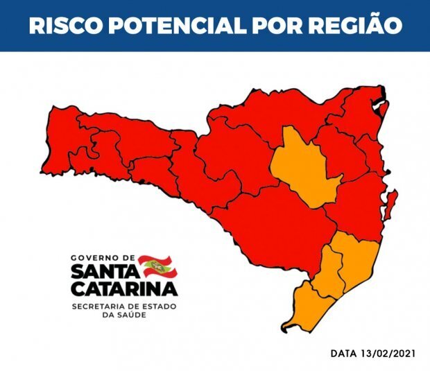 Boletim Coronavírus: Sobe para 12 o número de regiões em nível gravíssimo para Covid-19 em SC