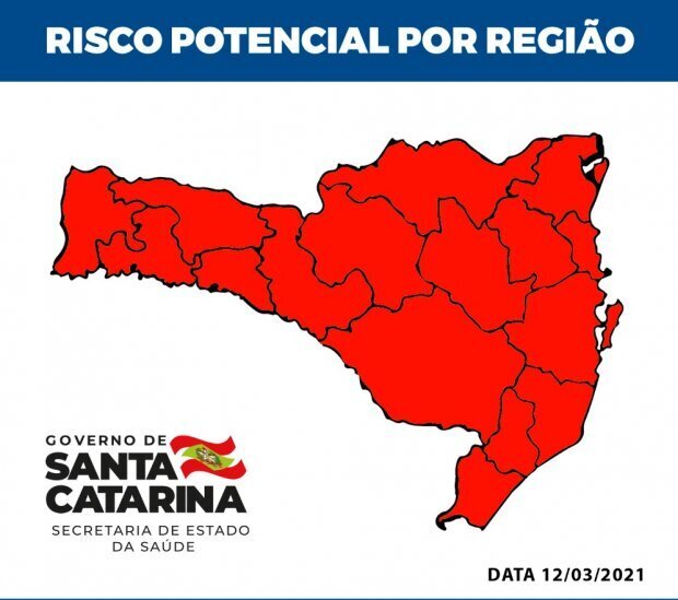 Boletim Coronavírus: Matriz de Risco alerta para todas as regiões catarinenses em estado gravíssimo pela terceira semana