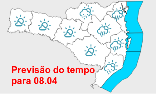PREVISÃO DO TEMPO PARA QUINTA-FEIRA (08)