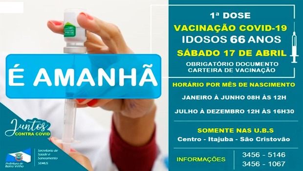 Boletim Coronavírus: Barra Velha inicia vacinação de idosos com mais de 66 anos neste sábado