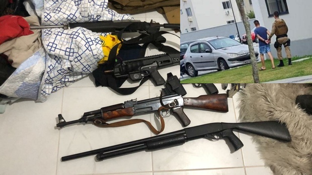 Itajaí: PM encontra munições e armas de grosso calibres usados em assaltos em SC