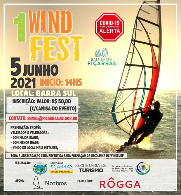 Balneário Piçarras: Wind Fest regata windsurf segue com inscrições abertas na Secretaria de Esporte e Lazer
