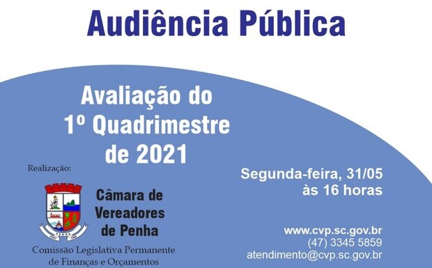 Penha: Comissão de Finanças e Orçamento da Câmara de Vereadores promove audiência pública na segunda-feira