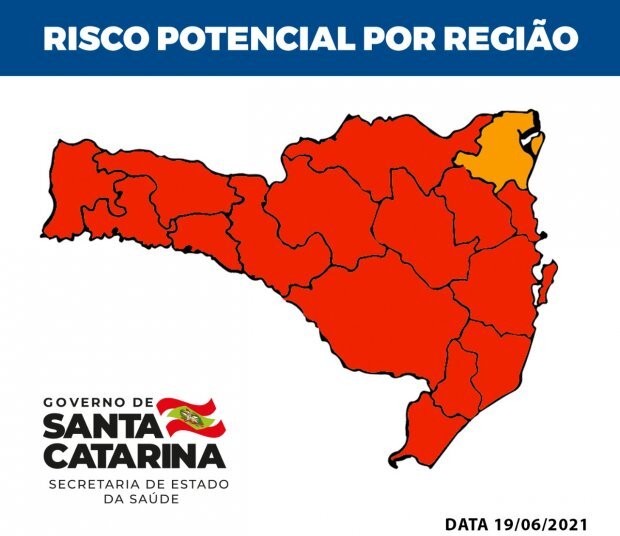 Boletim Coronavírus: Matriz de Risco de SC aponta 15 regiões em nível gravíssimo para Covid-19