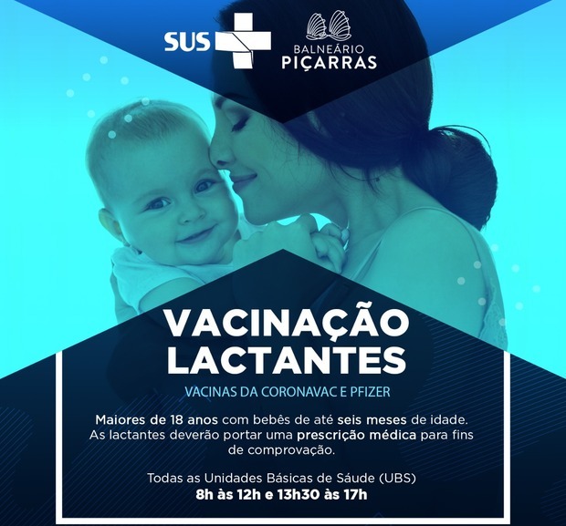 Boletim Coronavírus: Balneário Piçarras inicia vacinação de lactantes contra a Covid-19