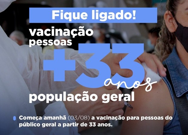 Boletim Coronavírus: Penha inicia vacinação contra a Covid-19 para pessoas acima de 33 anos