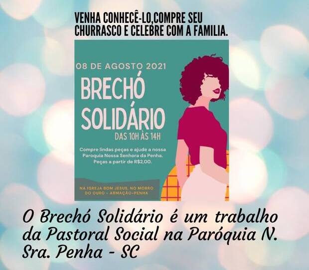 Penha: Pastoral Social da Paróquia Nossa Senhora da Penha promove Brechó Solidário na capela Bom Jesus no Morro do Ouro
