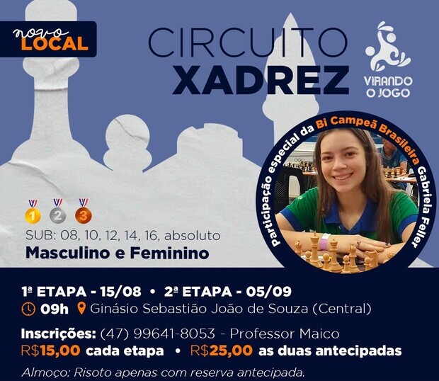 No Tabuleiro: FME abre inscrições para Circuito Xadrez de Penha
