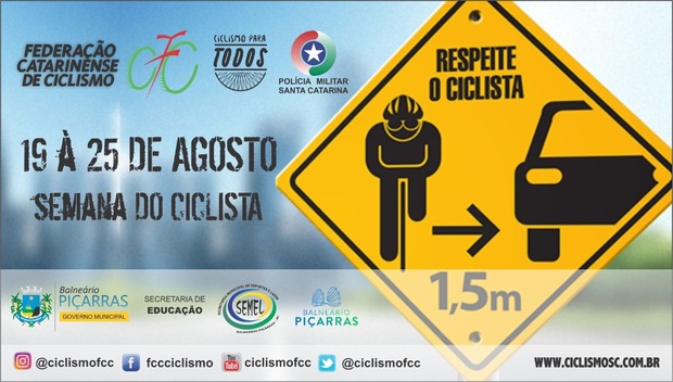 No pedal: Balneário Piçarras promove Semana do Ciclista