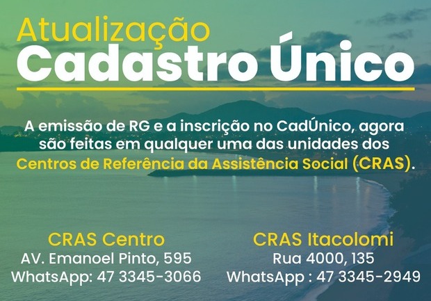Balneário Piçarras: Secretaria de Assistência Social facilita inscrições do CadÚnico e emissão de carteira de identidade