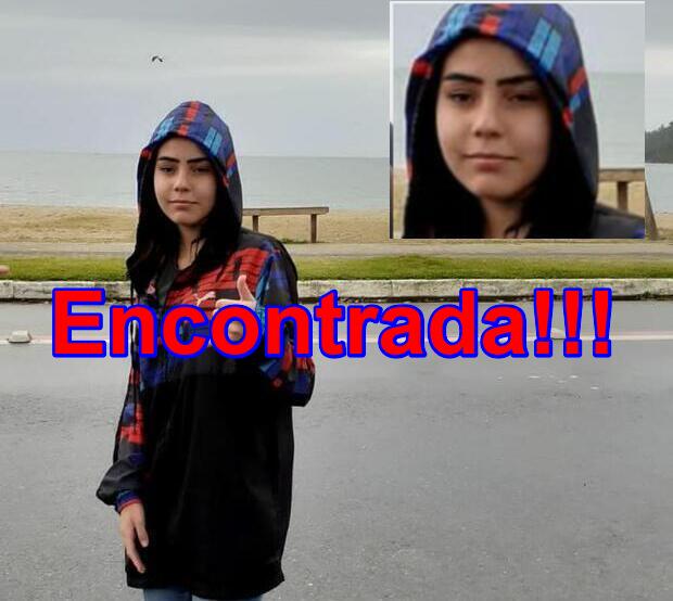 Encontrada: Jovem de 14 anos que estava desaparecida desde sábado é encontrada na casa de amigas em Armação